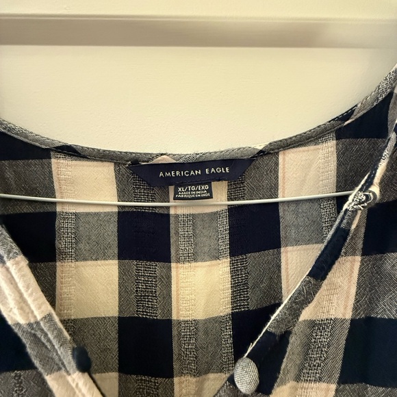 American Eagle Gingham Peplum Blouse – Size XL - Picture 3 of 6